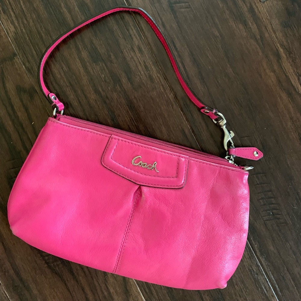 Pink COACH wristlet